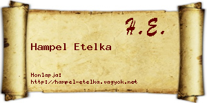 Hampel Etelka névjegykártya
